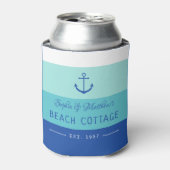 Blue Anchor Beach Zuhause gestreift Dosenkühler (Kanne Vorderseite)