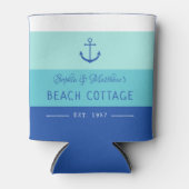 Blue Anchor Beach Zuhause gestreift Dosenkühler (Vorderseite)