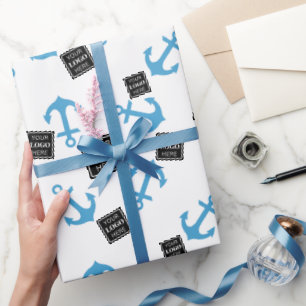 Blue Anchor & Boat Business-Logo Geschenkpapier