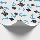 Blue Anchor & Boat Business-Logo Geschenkpapier (Ecke)