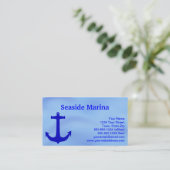 Blue Anchor Design Marina Business Cards Visitenkarte (Stehend Vorderseite)