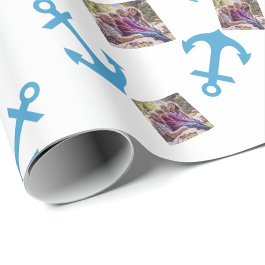 Blue Anchor & Foto Image Geschenkpapier (Rolleneckpunkt)