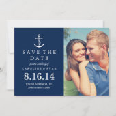 Blue Anchor Foto Wedding Save the Date (Vorderseite)