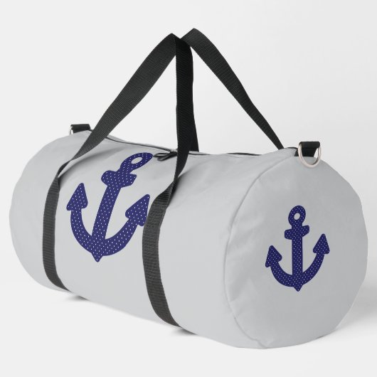 Blue Anchor Lt Gray Athletic Reise Duffle Bag (Linke Ecke)