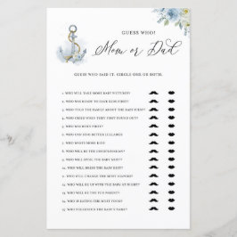 Blue Anchor Mama oder Vater Baby Showgame Card