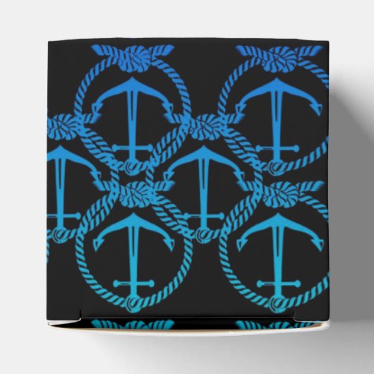 Blue Anchor Motif Cube Favor Box Geschenkschachtel (Oben)