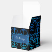 Blue Anchor Motif Cube Favor Box Geschenkschachtel (Geöffnet)