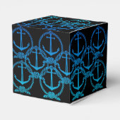 Blue Anchor Motif Cube Favor Box Geschenkschachtel (Rückseite)