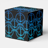 Blue Anchor Motif Cube Favor Box Geschenkschachtel (Rückseite)