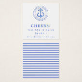 Blue Anchor - Nautical Wedk Drink Ticket (Vorne & Hinten)