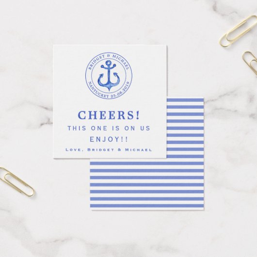 Blue Anchor - Nautical Wedk Drink Ticket (Büro)