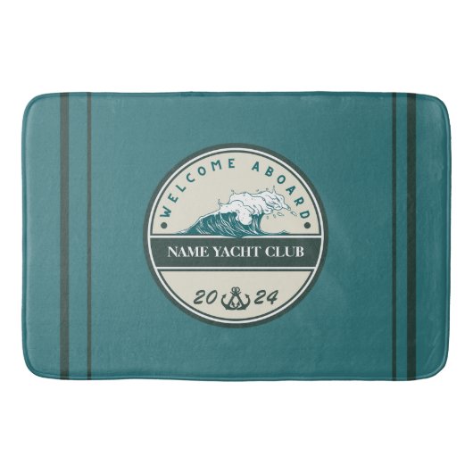 Blue Anchor Nautical Welcome Yacht Segelboot Badematte (Vorderseite)