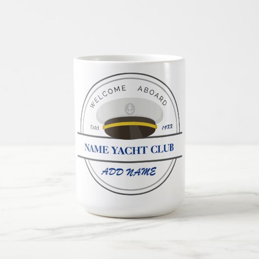 Blue Anchor Nautical Welcome Yacht Segelboot Kaffeetasse (Mittel)
