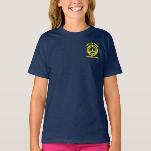 Blue Anchor nautische Kapitän Schiff Sommer T-Shirt (Vorderseite)