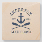 Blue Anchor Oars Sandstone Steinuntersetzer (Vorderseite)