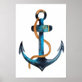 Blue Anchor Print Poster (Vorne)