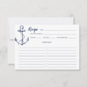 Blue Anchor Rezept Card Kleinere Nautic Navy Navy (Vorderseite)