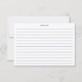 Blue Anchor Rezept Card Kleinere Nautic Navy Navy (Rückseite)