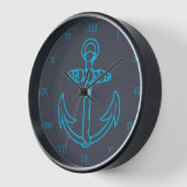 Blue Anchor Roman Numerals Schiff oder Boot Wanduhr (Winkel)
