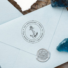 Blue Anchor & Rope | Nautische Rücksendeadresse Permastempel