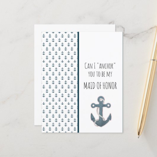 Blue Anchor wird meine Trauzeugin sein (Vorderseite/Rückseite Beispiel)