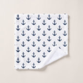 Blue Anchors Nautical Badhandtuch Set (Waschlappen)