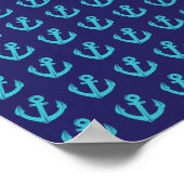Blue Anchors Poster (Ecke)