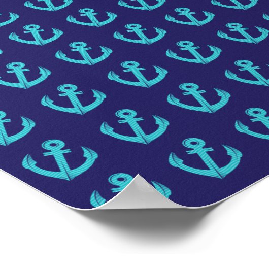 Blue Anchors Poster (Ecke)