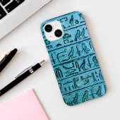 Blue Ancient Ägyptian Hieroglyphs iPhone 14 Fall Case-Mate iPhone Hülle
