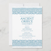 Blue Ancient Greece toga party Einladung (Vorderseite)