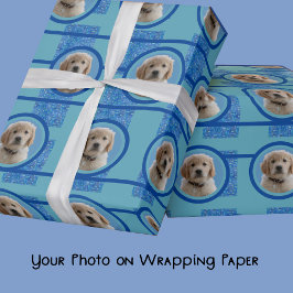 Blue and aqua Dog Lovers Pet Mamas Wrapping Paper Geschenkpapier