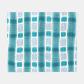 Blue and Aqua Modern Striped Pattern Blanket Fleecedecke (Vorderseite (Horizontal))