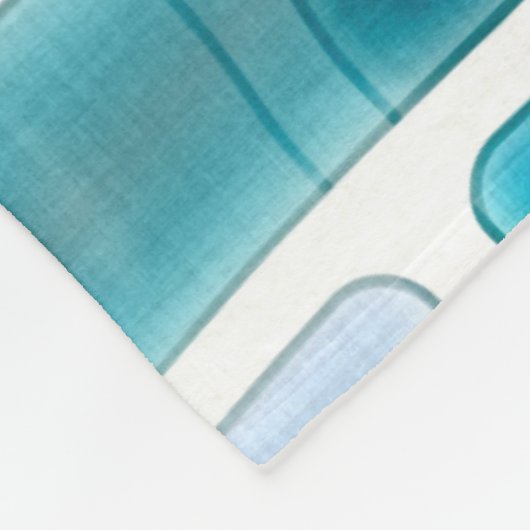 Blue and Aqua Modern Striped Pattern Blanket Fleecedecke (Ecke)