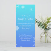Blue and Aquamarin Snowflake Posh Wedding Program Programm (Stehend Vorderseite)