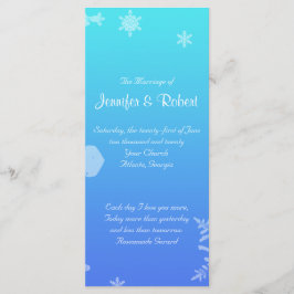 Blue and Aquamarin Snowflake Posh Wedding Program Programm