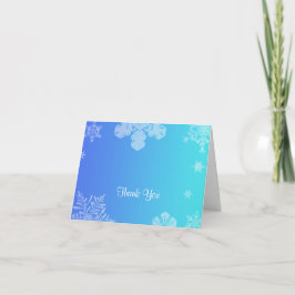 Blue and Aquamarin Snowflake Posh Wedding Vielen D Dankeskarte