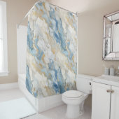 Blue and beige marble design Shower Curtain Duschvorhang (Beispiel)