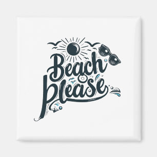 Blue and Black Beach Bitte Magnet