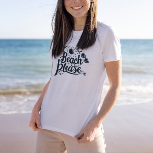 Blue and Black Beach Bitte T - Shirt