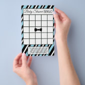 Blue and Black Bowtie Boy Baby Dusche Spiele Flyer (Handgriff)
