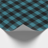 Blue and Black Buffalo Karo Geschenkpapier (Ecke)
