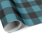 Blue and Black Buffalo Karo Geschenkpapier (Rolleneckpunkt)