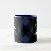 Blue and Black Buffalo Karo Kariert Weihnachten Zweifarbige Tasse (Mittel)