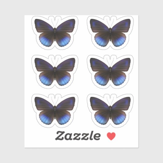 Blue and Black Butterfly Sticker Pack Hochzeit (Blatt)