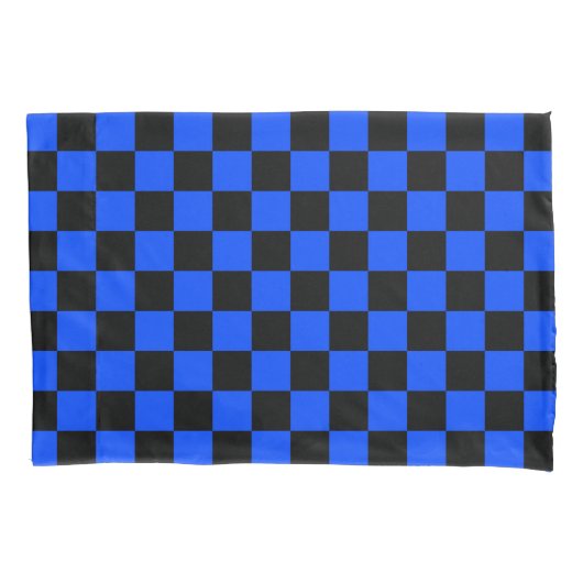 Blue and black checkerboard pattern kissenbezug (Vorderseite-Links)
