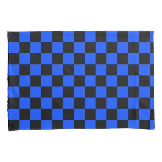 Blue and black checkerboard pattern kissenbezug (Vorderseite-Rechts)
