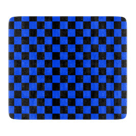 Blue and black checkerboard pattern schneidebrett