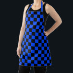 Blue and black checkerboard pattern schürze<br><div class="desc">A blue and black checkerboard pattern fills the image,  creating a uniform,  alternating grid of squares,  conveying a bold and geometric feel.</div>