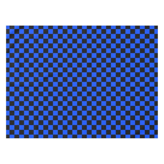 Blue and black checkerboard pattern tischdecke (Vorderseite (Horizontal))