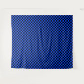 Blue and black checkerboard pattern wandteppich (Vorderseite (Horizontal))